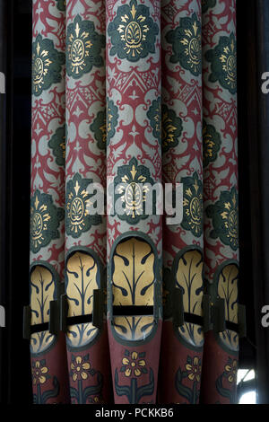 Organ pipes in St. Mary`s Church, Welford, Northamptonshire, England, UK Stock Photo